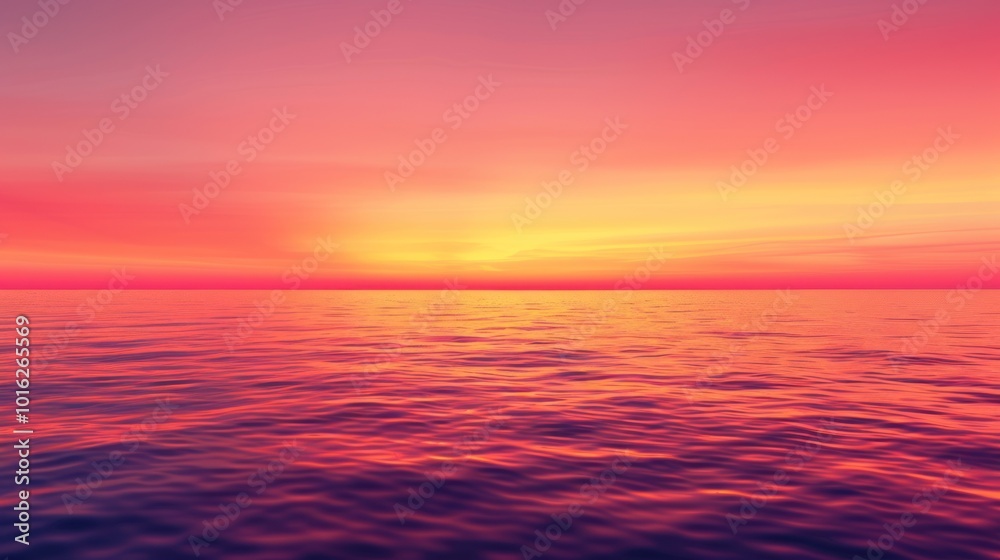 Calm Water Reflecting Vibrant Sunset Colors Calm Water Reflecting Vibrant Sunset Colors