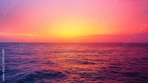 Vibrant Sunset Over a Calm Sea