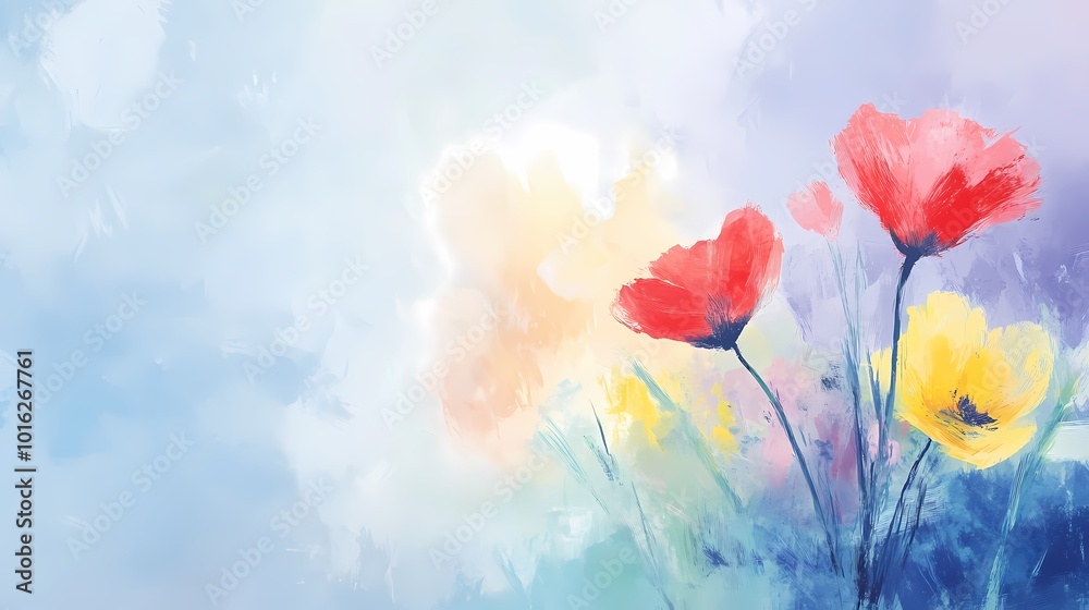 Obraz premium Colorful abstract flower texture illustration poster background