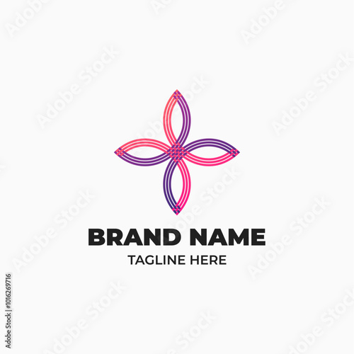 abstract star shaped logo with woven knots