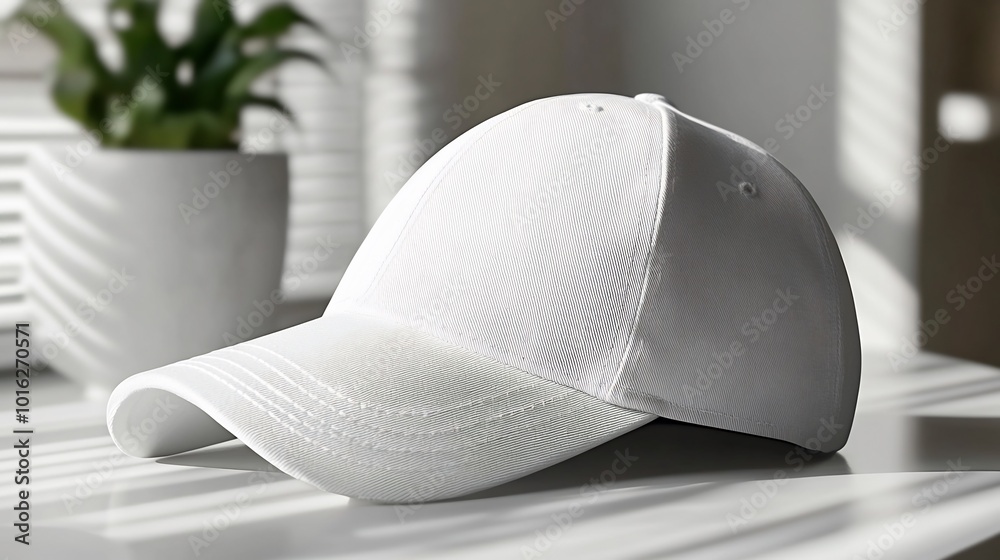 Custom Cap Mockup Pristine White Surface Highlighting Hat Design and Branding Concepts Custom Cap Mockup Pristine White Surface Highlighting Hat Design and Branding Concepts