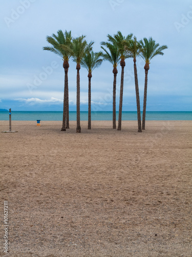 Paseo marítimo en Roquetas de Mar, Almería, Andalucía, España.