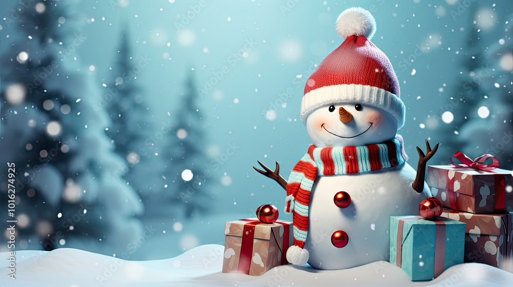 snowman with christmas tree snowman with christmas tree