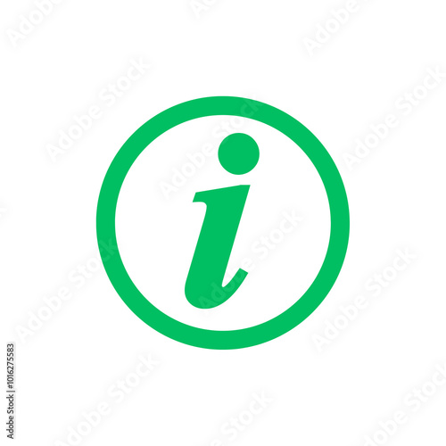 Green Information Icon on White Background