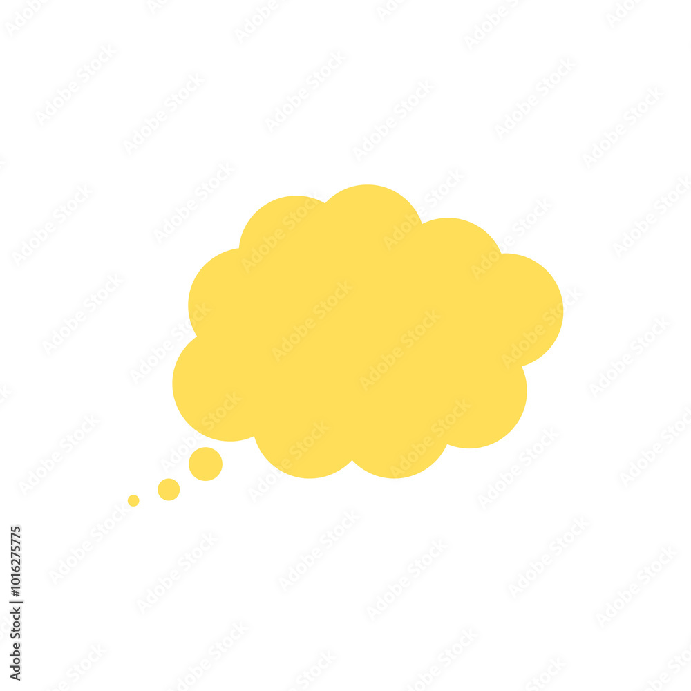 Yellow Comic Thinking Cloud