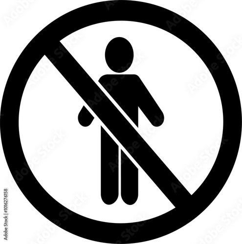 No entry icon.  Authorized Personnel only glyph icon. Replaceable vector design.