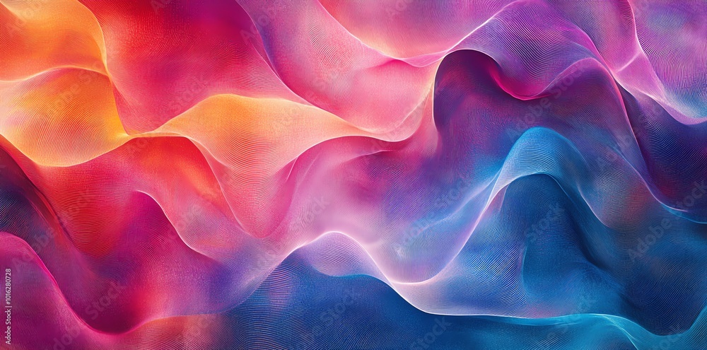 Obraz premium Abstract digital painting of colorful flowing lines.