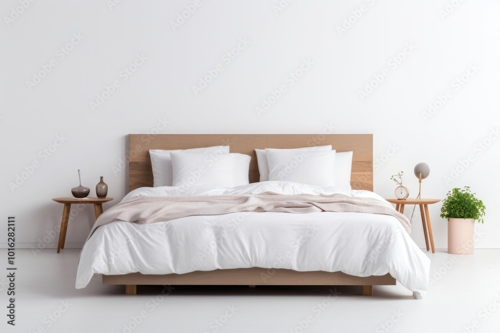 Room bed comfortable furniture.