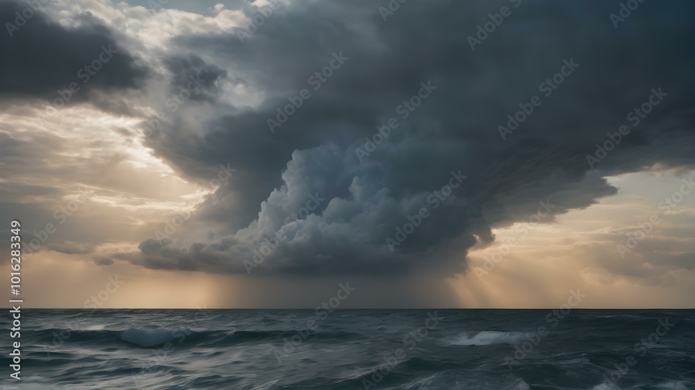 An intense sky with swirling clouds in shades of gray and blue, as strong winds push the clouds across the horizon, creating dramatic shapes
An intense sky with swirling clouds in shades of gray and blue, as strong winds push the clouds across the horizon, creating dramatic shapes