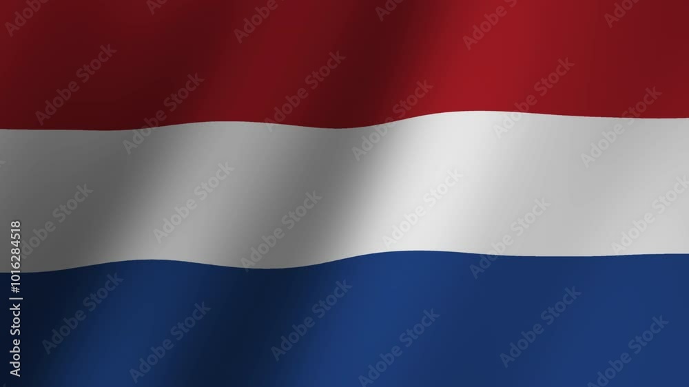 Netherlands flag is waving Animation. Flag of Netherlands waving. 4K Footage animation Netherlands flag is waving Animation. Flag of Netherlands waving. 4K Footage animation