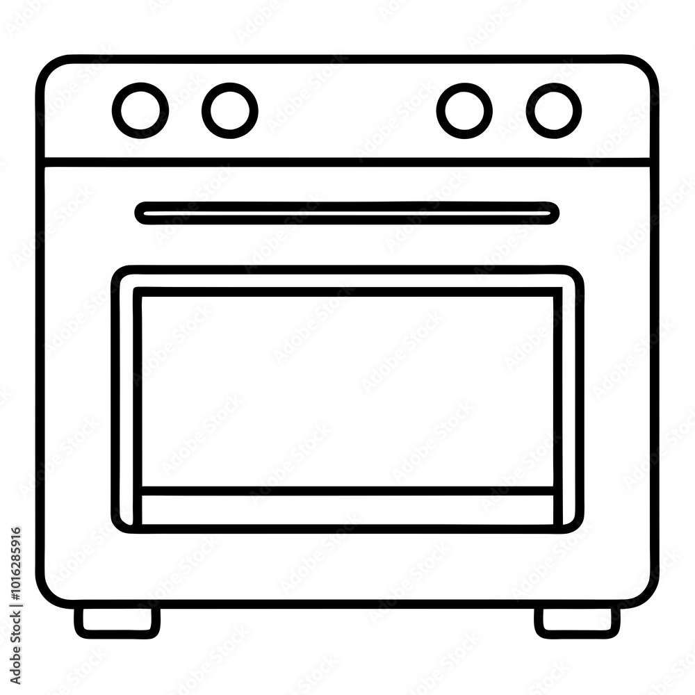 Electric oven with controls line art vector Electric oven with controls line art vector