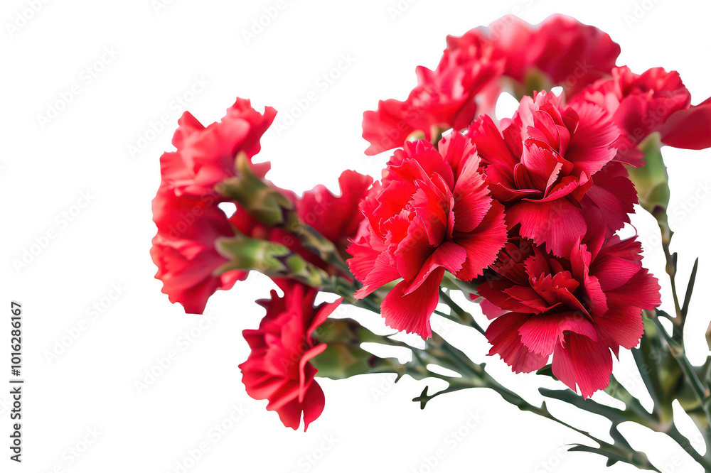 Bouquet of red carnations on a transparent background Bouquet of red carnations on a transparent background