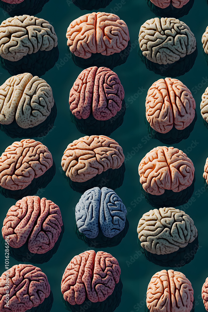 3d pattern of many brains