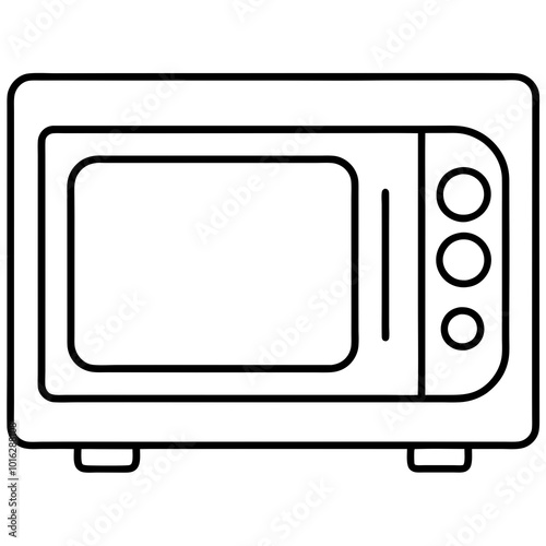 Microwave oven icon line art vector