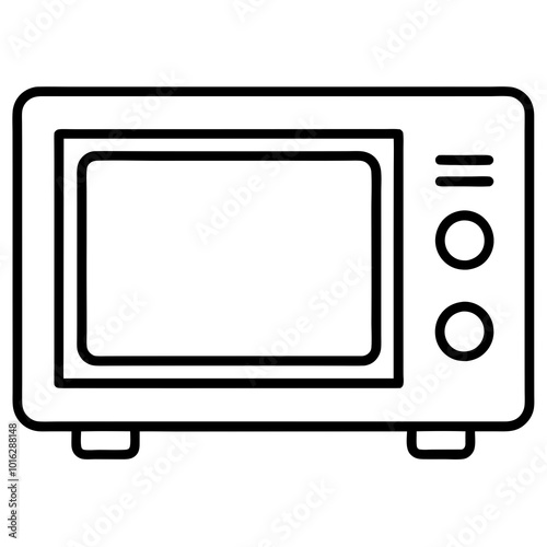 Microwave oven icon line art vector
