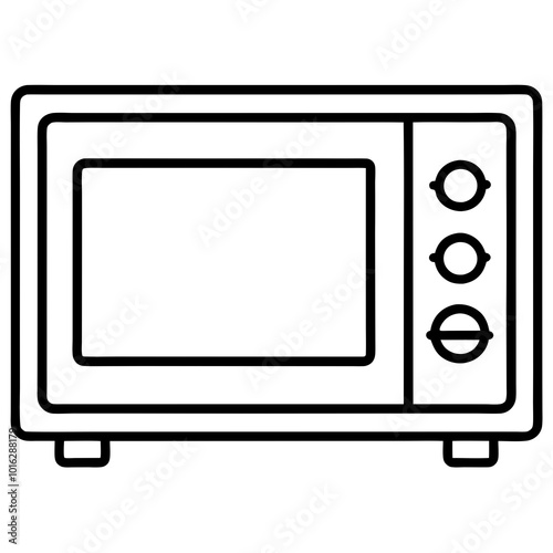 Microwave oven icon line art vector