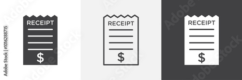 Receipt icon. for web ui designs