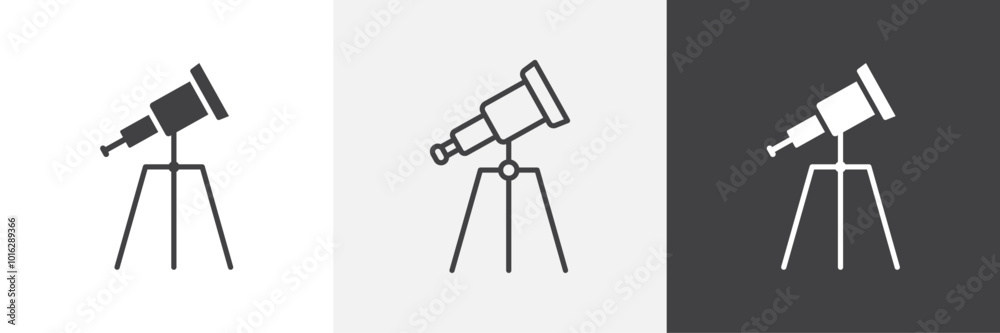 Telescope icon. for web ui designs Telescope icon. for web ui designs