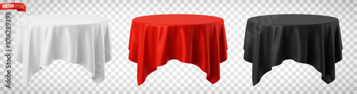 Vector realistic illustration of tablecloths on a transparent background.