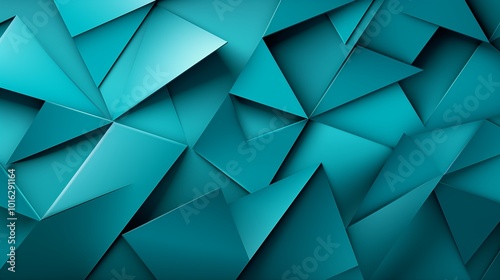 Low Poly Triangle Mosaic Background in Mesmerizing Teal