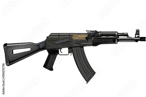 Kalashnikov assault rifle on a transparent background photo