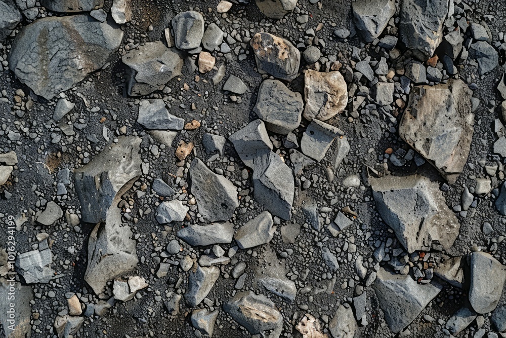 Photo of Grey asphalt rock ground debris. Background texture for backdrops or mapping Photo of Grey asphalt rock ground debris. Background texture for backdrops or mapping