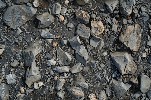 Wallpaper Mural Photo of Grey asphalt rock ground debris. Background texture for backdrops or mapping Torontodigital.ca