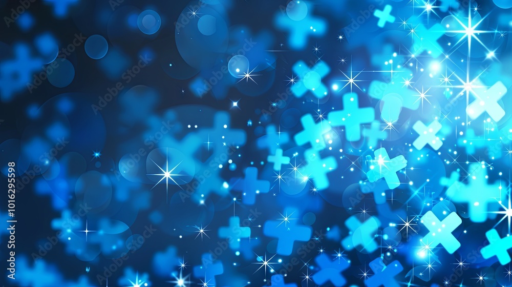 Pattern of blue mathematical plus symbols. Background featuring math design elements with a medical and tech-inspired theme Pattern of blue mathematical plus symbols. Background featuring math design elements with a medical and tech-inspired theme