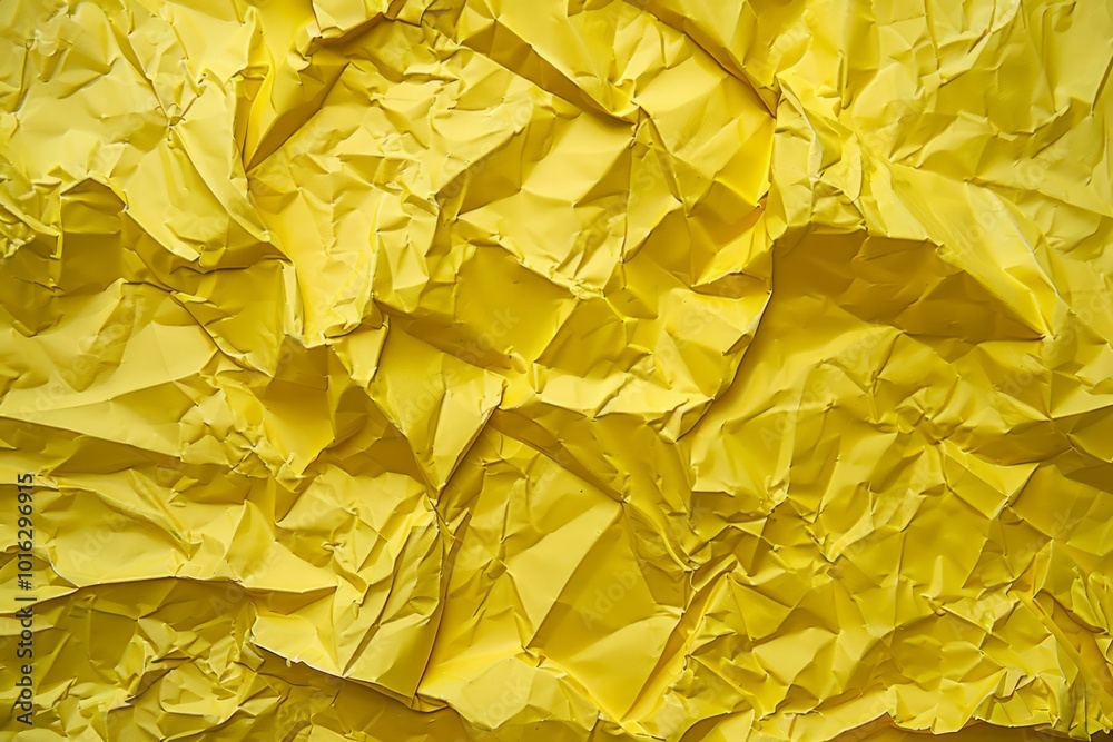 Photo of Crumpled sheet of yellow paper. Background texture for backdrops or mapping Photo of Crumpled sheet of yellow paper. Background texture for backdrops or mapping