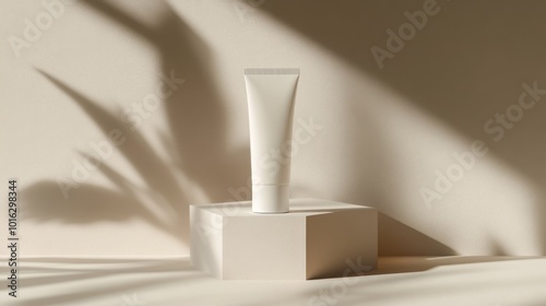 Cream Tube Mockup on a Light Background