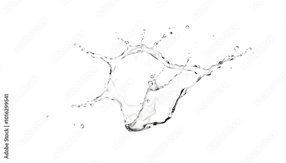 Fototapeta premium Dynamic Splash of Water on Clean White Background