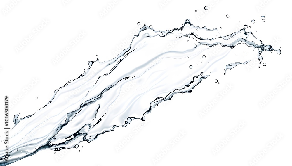 Water Splash Captured Against a Clean White Background Water Splash Captured Against a Clean White Background
