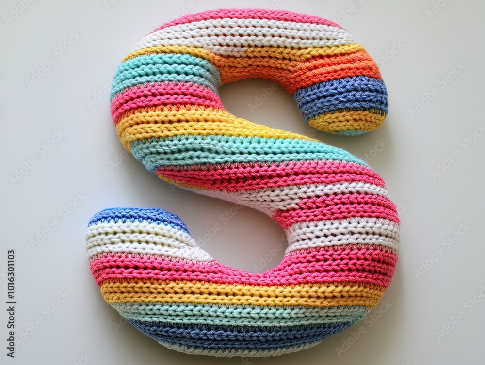 Vibrant Knitted 'S' Design: A Playful and Cozy Texture in Striped Pattern - Perfect as a Poster for Sporty Interiors or Kids' Rooms! Vibrant Knitted 'S' Design: A Playful and Cozy Texture in Striped Pattern - Perfect as a Poster for Sporty Interiors or Kids' Rooms!