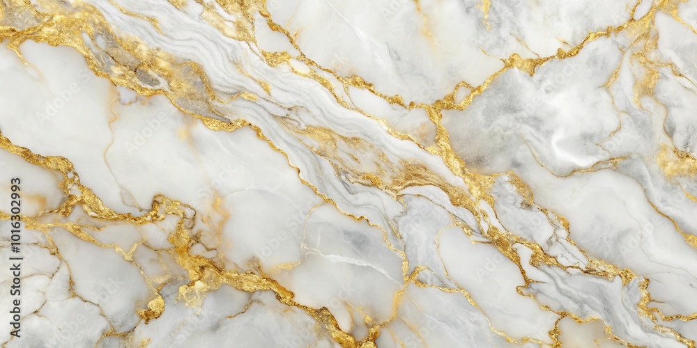 Fototapeta premium Abstract white and gold marble background with modern texture