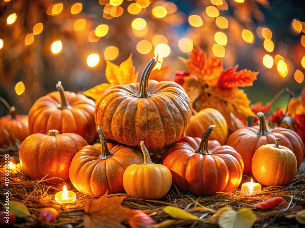 Festive Halloween Pumpkin Portraits in an Autumn Setting Festive Halloween Pumpkin Portraits in an Autumn Setting