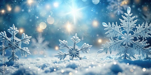 Obraz na płótnie Medium shot of sparkling snowflakes in a winter wonderland w salonie