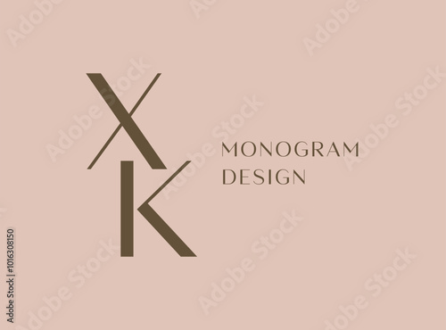 XK letter logo icon design. Classic style luxury initials monogram.