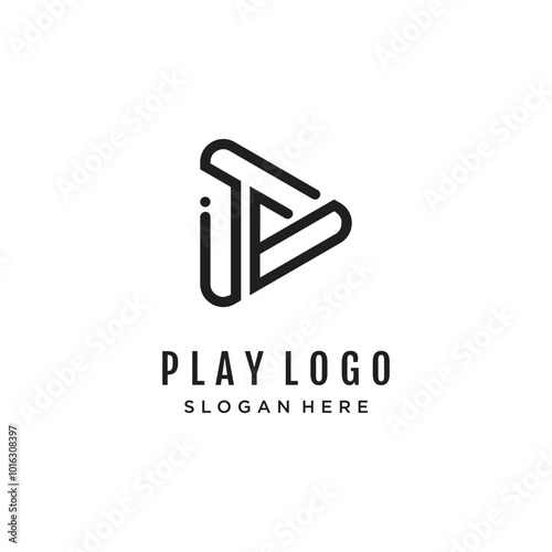 Free Download Play music vector logo design with creative concept Premium Vector - GFXLoad