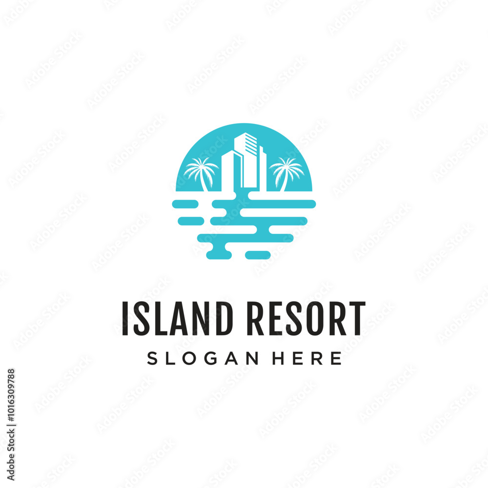 Fototapeta premium Resort icon vector logo design with creative concept Premium Vector