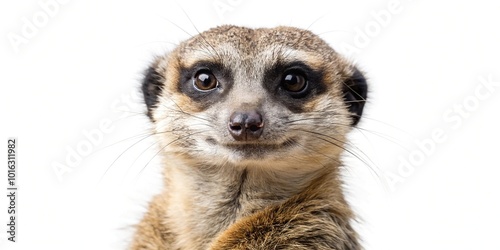 Meerkat isolated on white background, close-up