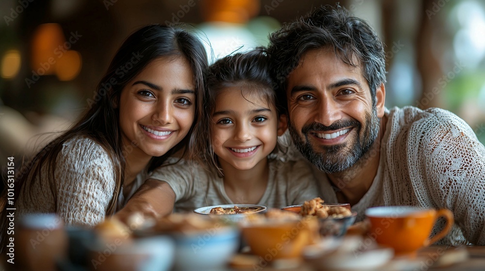 Happy Indian Family Enjoying a Meal Together Happy Indian Family Enjoying a Meal Together
