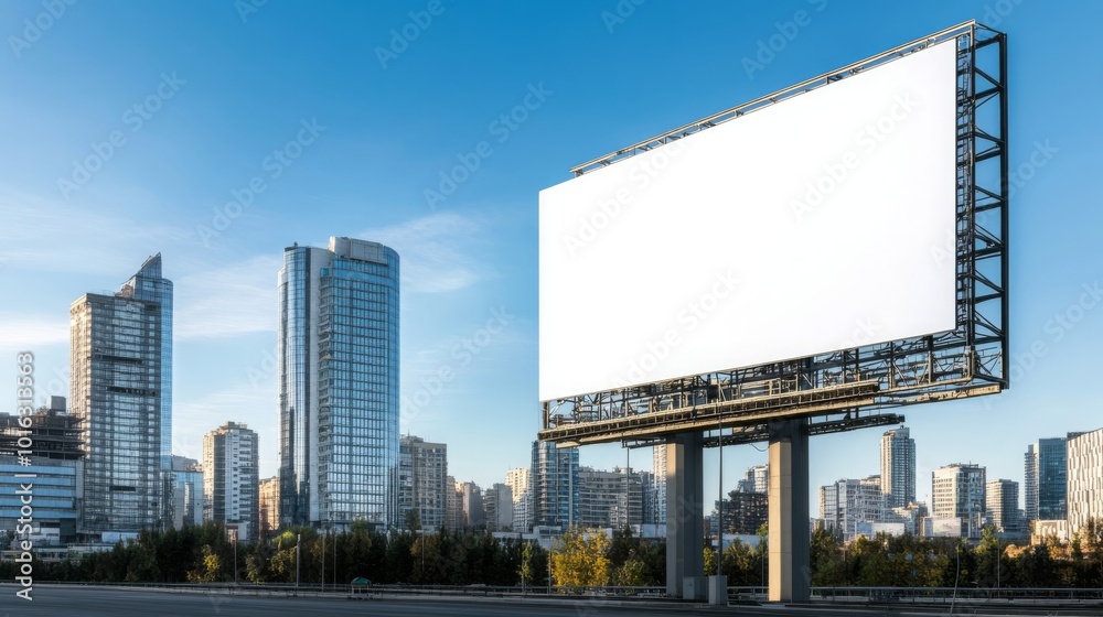 Blank Billboard Cityscape Urban Advertising Mockup Blank Billboard Cityscape Urban Advertising Mockup