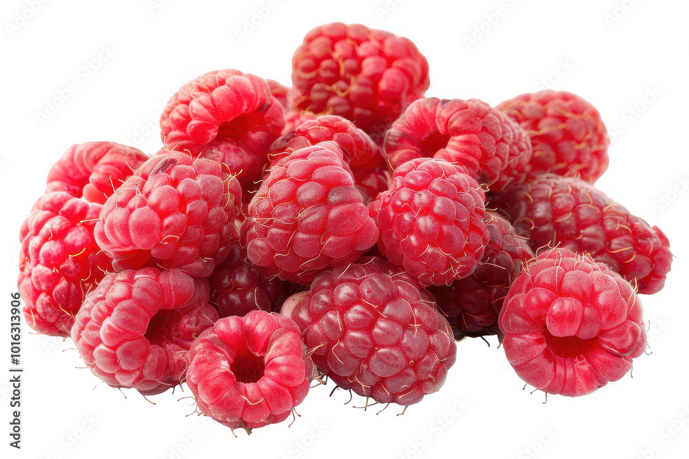 A bunch of raspberries on a transparent background A bunch of raspberries on a transparent background