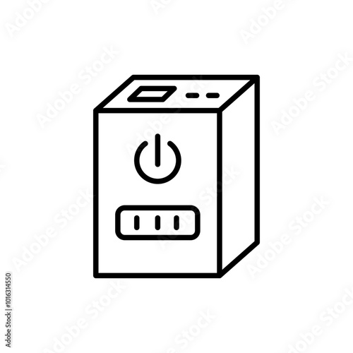 Power bank outline icons, minimalist vector illustration ,simple transparent graphic element .Isolated on white background