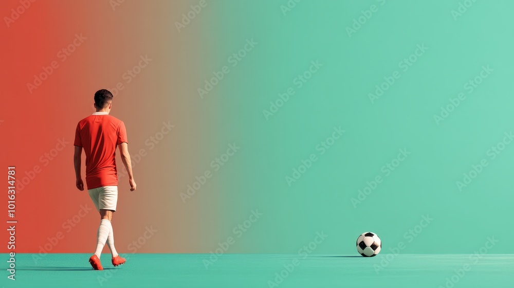 Soccer Player Practicing Penalty Kick Techniques Soccer Player Practicing Penalty Kick Techniques