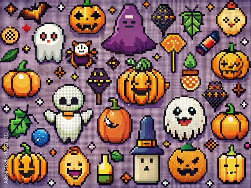 Halloween Pixel Perfect Icons: Spooky Symbols for Festive Fun