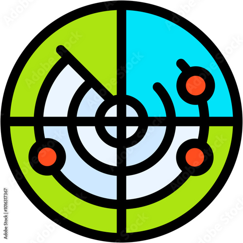 Vector Icon Radar, Tracker, Proximity, Area, Positional, Technology
