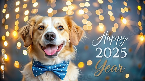 happy new year dog 2025 photo