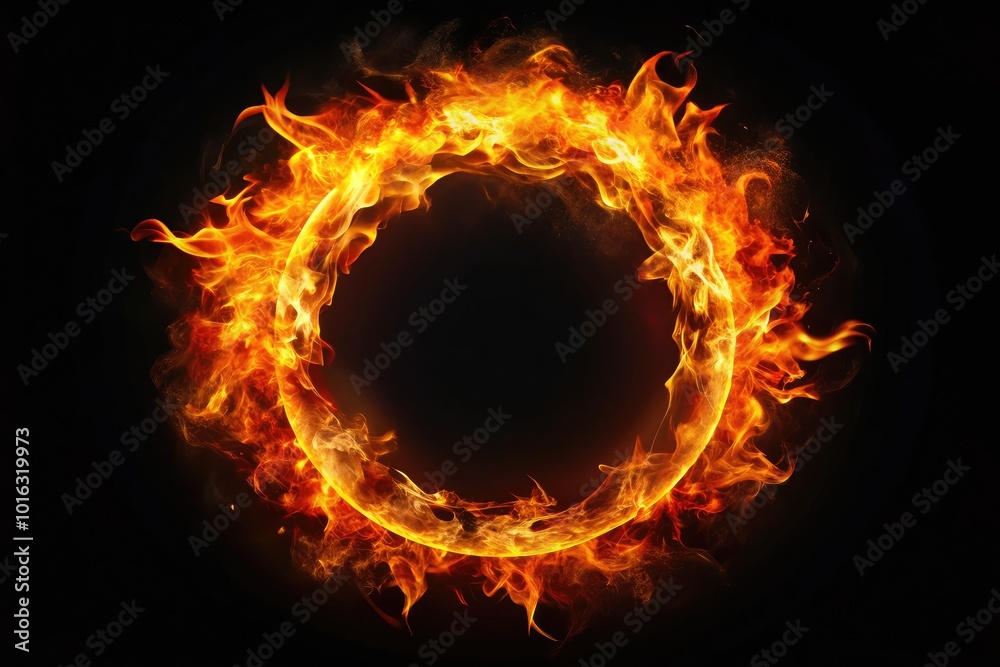 High-Quality Isolated Burning Ring of Fire for Visual Effects and Motion Graphics High-Quality Isolated Burning Ring of Fire for Visual Effects and Motion Graphics
