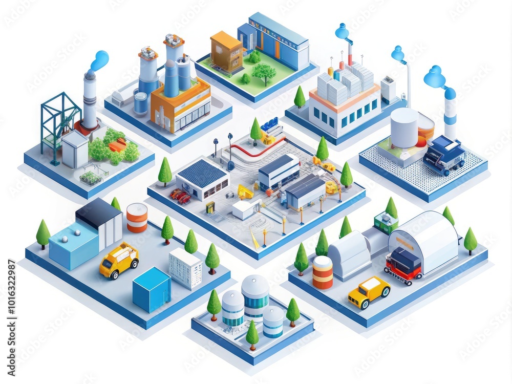 Industry 4.0 Infographics in Isometry for the Fourth Industrial Revolution on White Background Industry 4.0 Infographics in Isometry for the Fourth Industrial Revolution on White Background